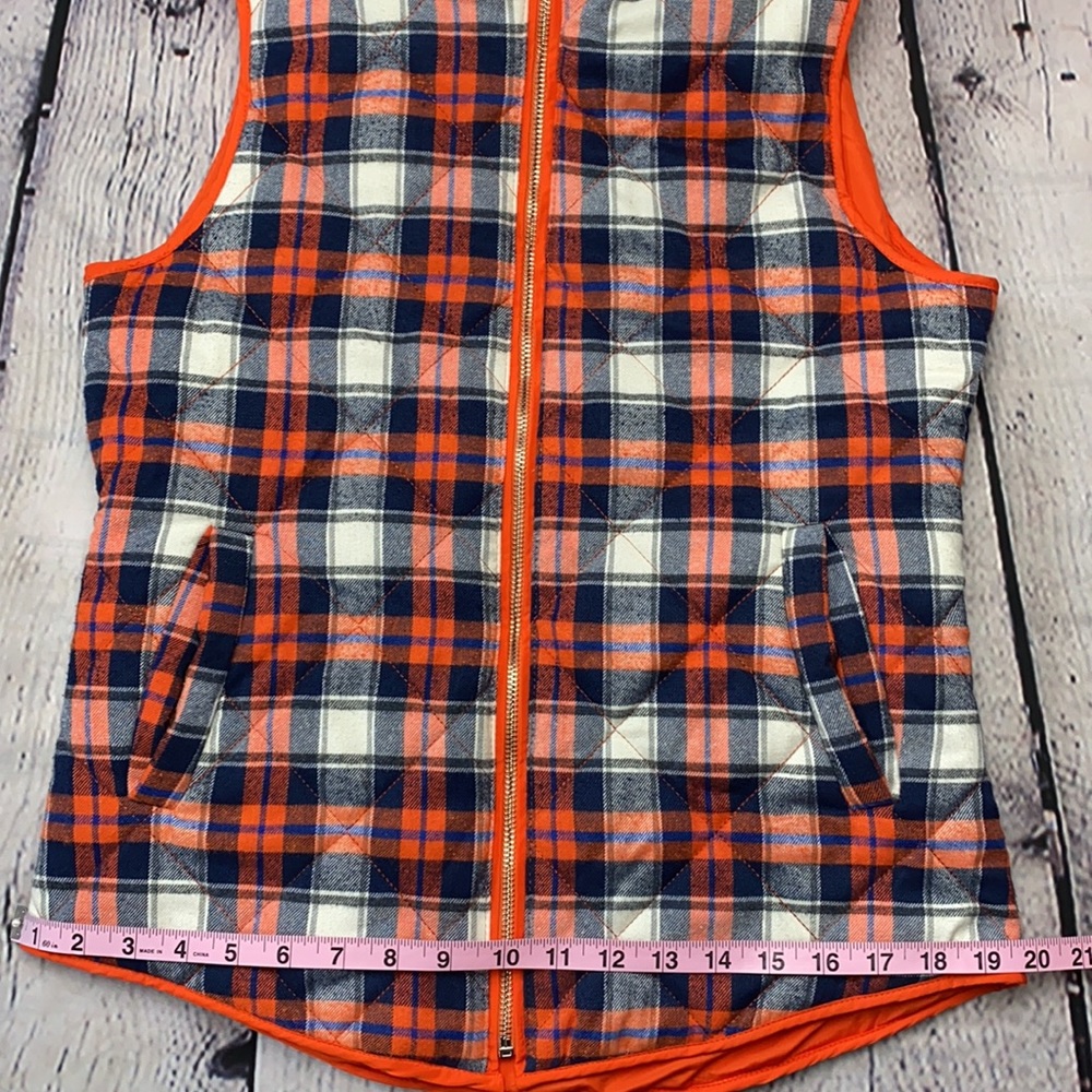 tea n rose Orange Plaid Quilted Vest Size: Medium - Picture 8 of 17